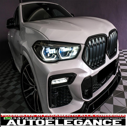 Front Bumper Spoiler Lip Fit For BMW X6 G06 X6M (2019-up) Piano Black