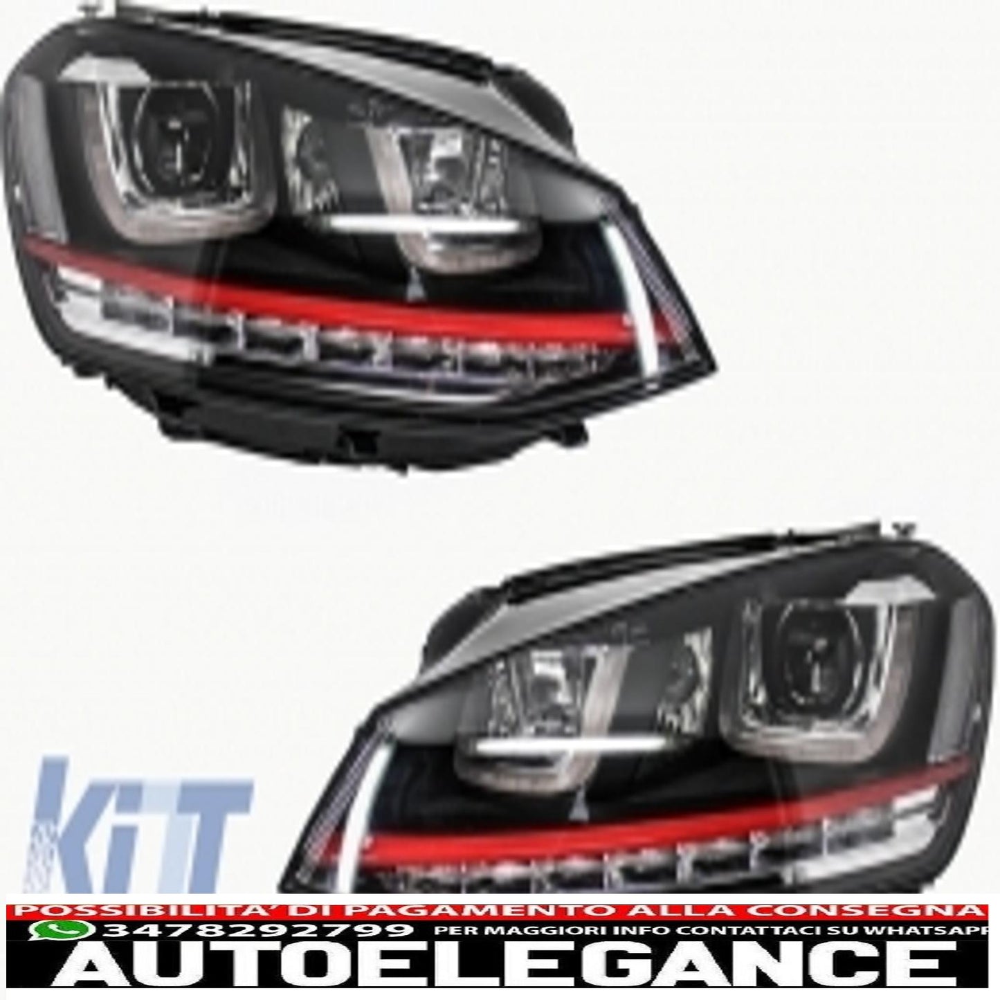 complete body kit suitable for vw golf 7 vii 2013-2016 gti look with front grille and led drl headlights 