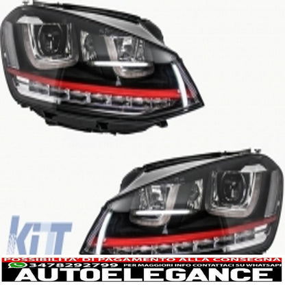 complete body kit suitable for vw golf 7 vii 2013-2016 gti look with front grille and led drl headlights 
