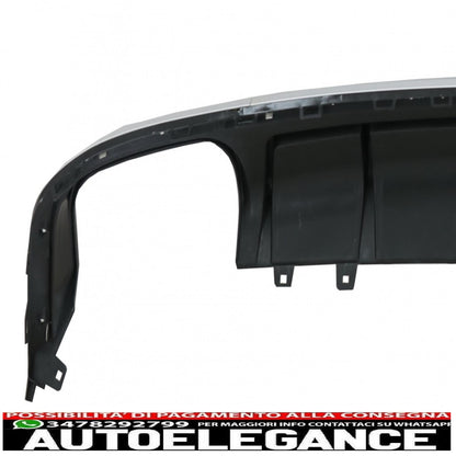 Diffusore a mantovana per paraurti posteriore con terminali di scarico adatto per audi a6 c8 4k avant berlina (2018-up) s6 design argento