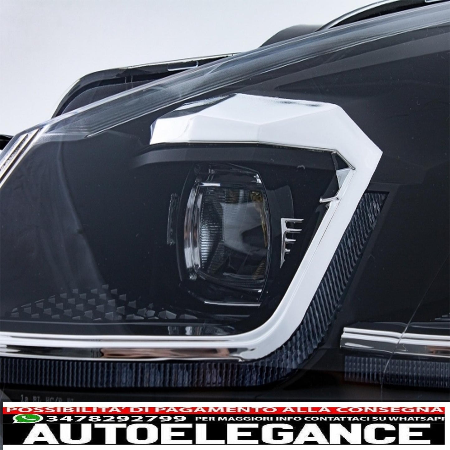 LED headlights and taillights suitable for vw golf 6 vi (2008-2013) with facelift g7.5 silver look dynamic and smooth sequential cornering lights with left hand drive