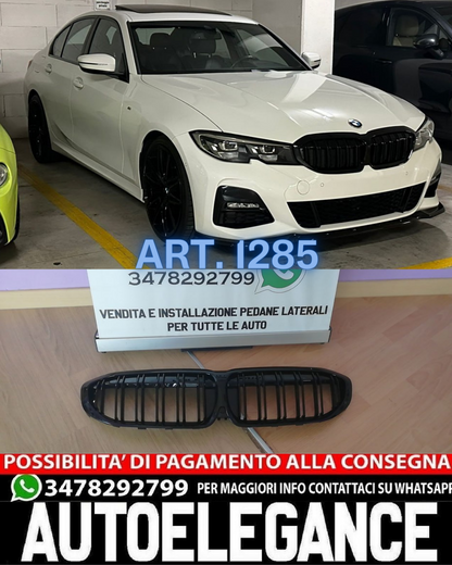 GRIGLIA ADATTA PER BMW SERIE 3 G20 G21 2018-2022 DOPPIA FASCIA LOOK NERO LUCIDO