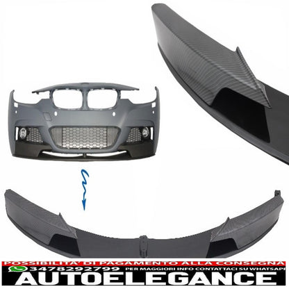 Front Bumper Spoiler Splitter Suitable for BMW 3 Series F30 F31 (2011-up) m-performance Carbon Film Covering 