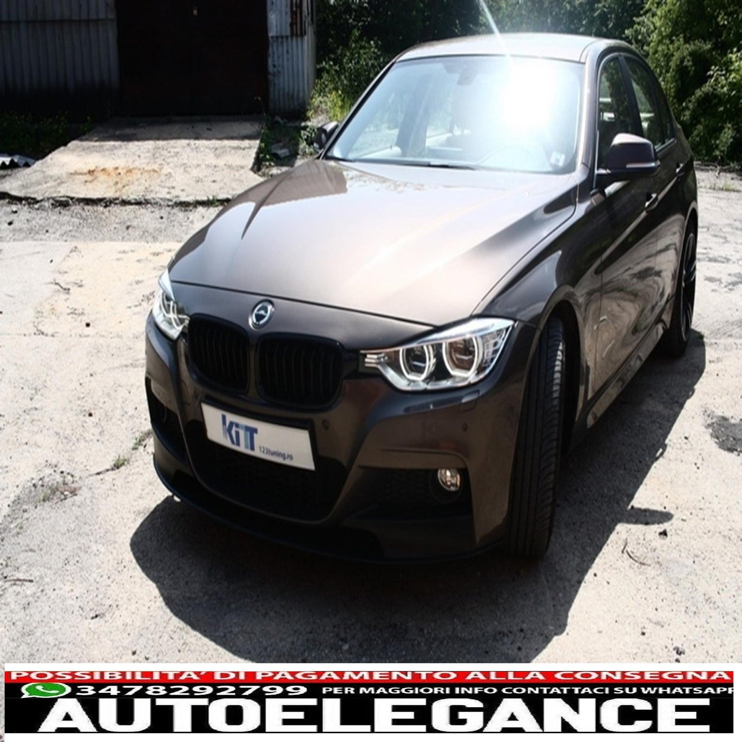 complete body kit suitable for BMW F30 (2011-up) m-performance design + quad m-power exhaust tips black 