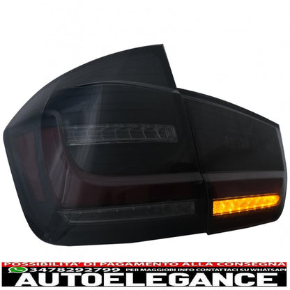 LED bar rear lights suitable for bmw 3 series f30 pre lci and lci (2011-2019) black smoke with dynamic sequential cornering light