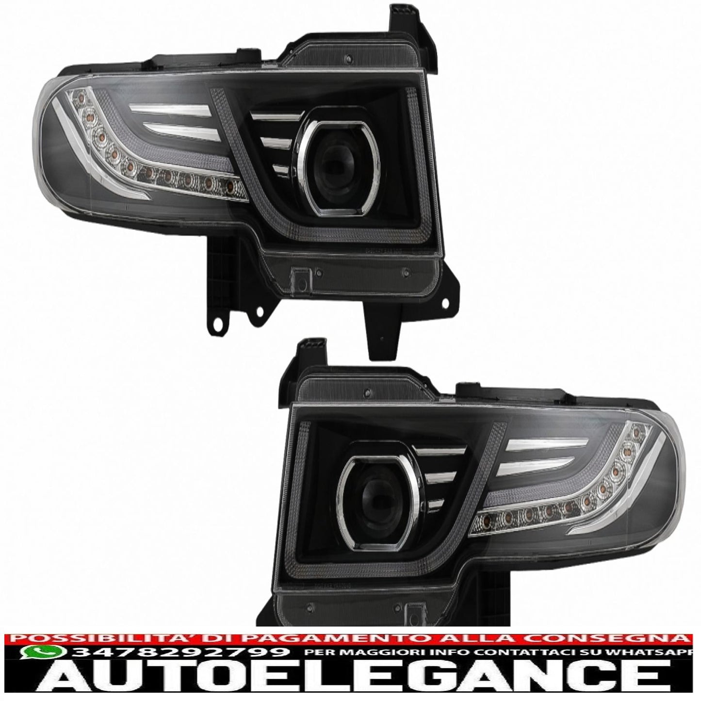 griglia anteriore con fari a led look bi-xeno adatta per toyota fj cruiser xj10 (2007-2015) con indicatori di direzione dinamici