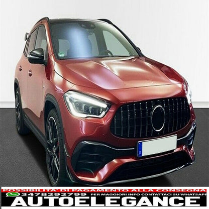 Paraurti anteriore estensione labbro splitter alette aerodinamiche adatto per mercedes gla h247 sport line (2020-up) pianoforte nero