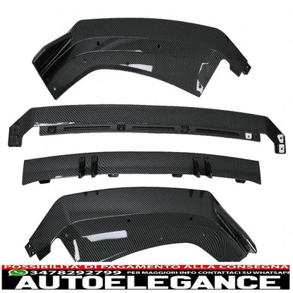Spoiler aggiuntivo per paraurti anteriore adatto per audi a4 b9 8w s-line (2016-2018) carbon look