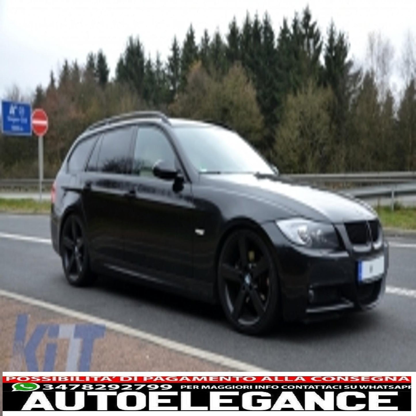 body kit suitable for bmw 3 series touring e91 (2005-2008) m-technik design with m-power exhaust silencer 