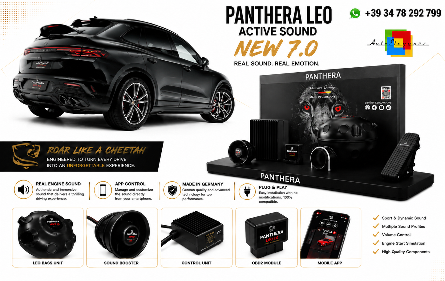 💕ART.2672 PANTHERA Soundsystem Booster 7.0 - Porsche Macan EV Mk1💕