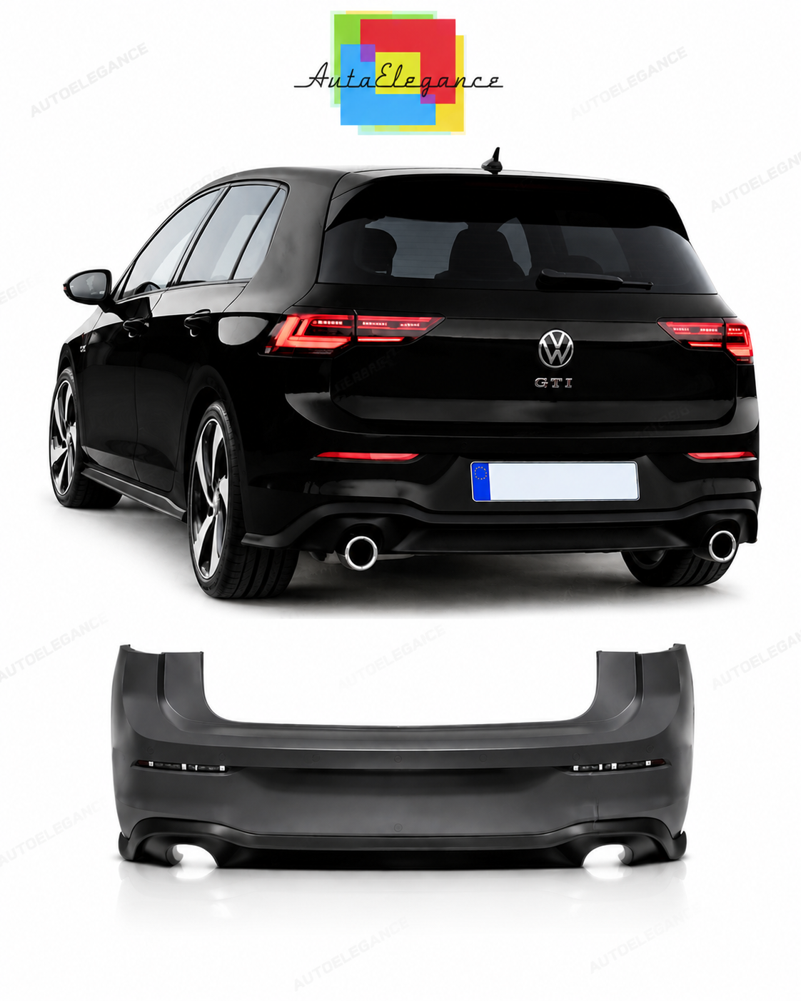 💕PARAURTI POSTERIORE VOLKSWAGEN VW GOLF 8 LOOK GTI PDC💕