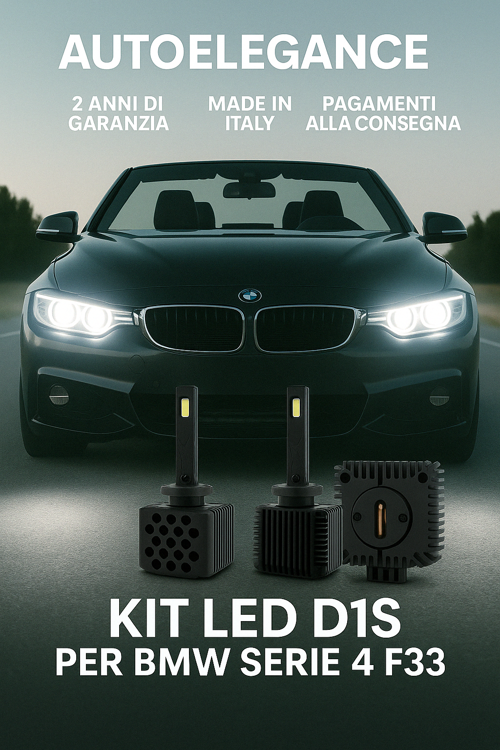 ⭐KIT XENON D1S 6000K ANABBAGLIANTI PER BMW SERIE 4 F33 – LUCE BIANCA POTENTE⭐