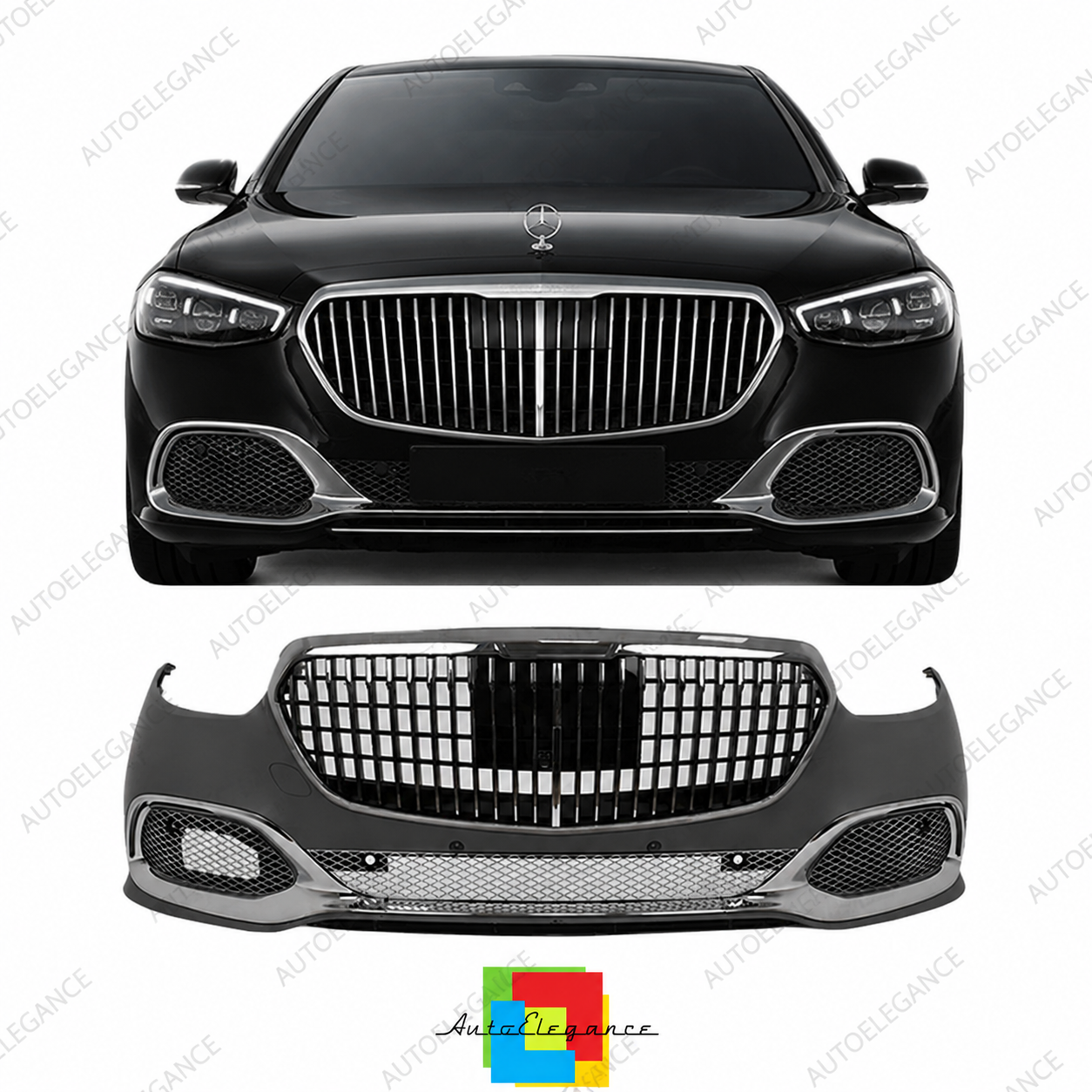 👉Paraurti Anteriore Mercedes W213 21-23 Look Maybach - ABS Non Verniciato👈