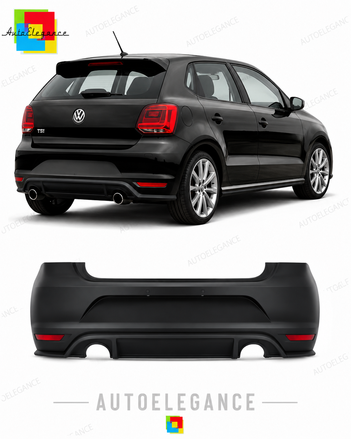 💕PARAURTI POSTERIORE VOLKSWAGEN VW POLO 6R 10-16 LOOK GTI💕