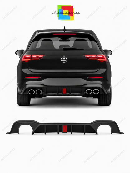 👉Diffusore Posteriore VW Golf 8 20-23 Doppia Uscita OO---OO + Luce Stop ABS👈