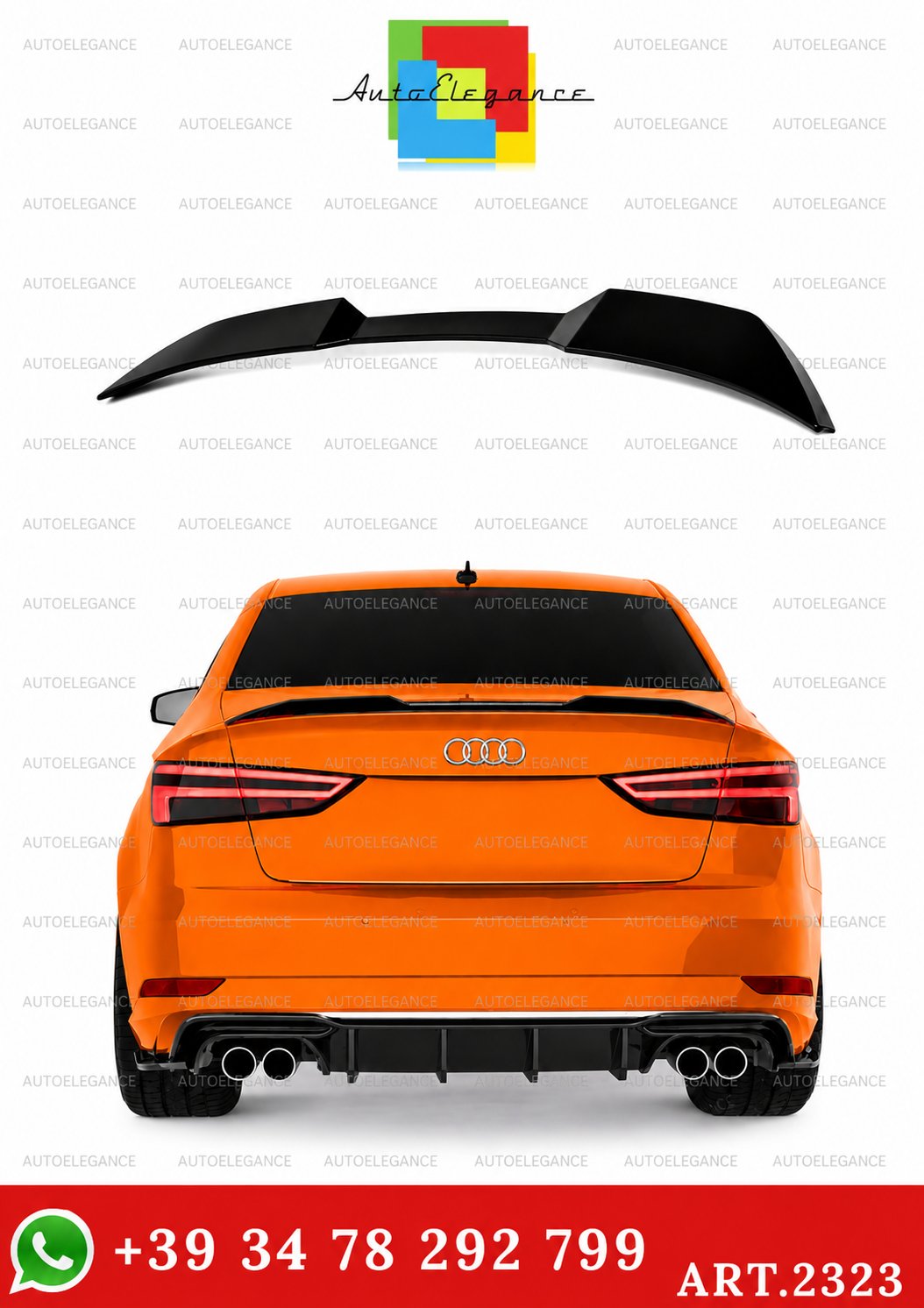 2323⭐Spoiler posteriore adatto per Audi A3 SLine S3 RS3 8V Facelift Sedan 16–20⭐