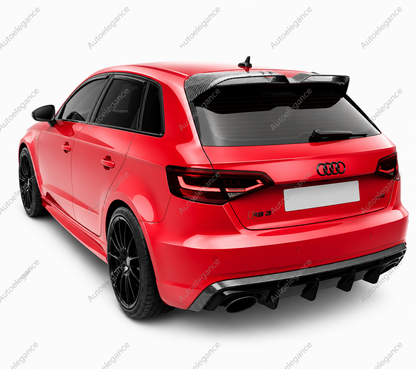 🔥SPOILER POSTERIORE PER TETTO AUDI A3 S3 RS3 8Y SPORTBACK FIBER CARBON LOOK🔥
