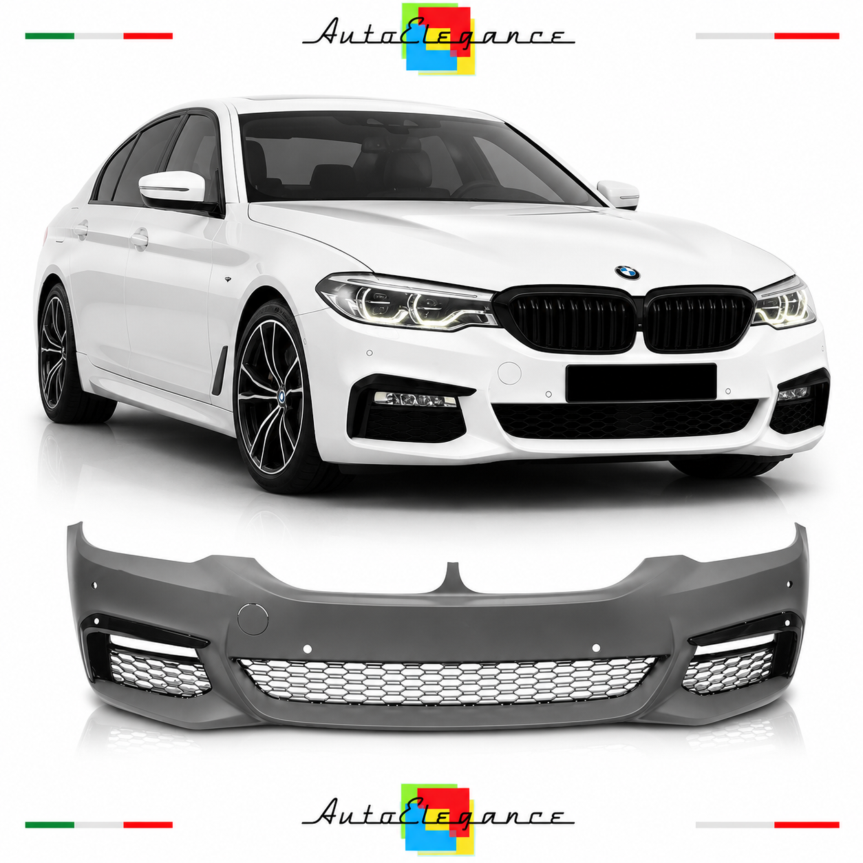 PARAURTI ANTERIORE BMW G30 G31 17-20 LOOK M 6 PDC