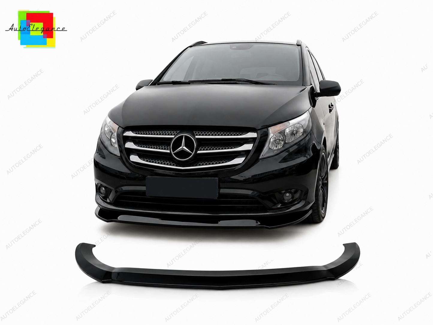 👉Splitter anteriore Mercedes Vito W447 14-24 labbro spoiler ABS nero lucido👈