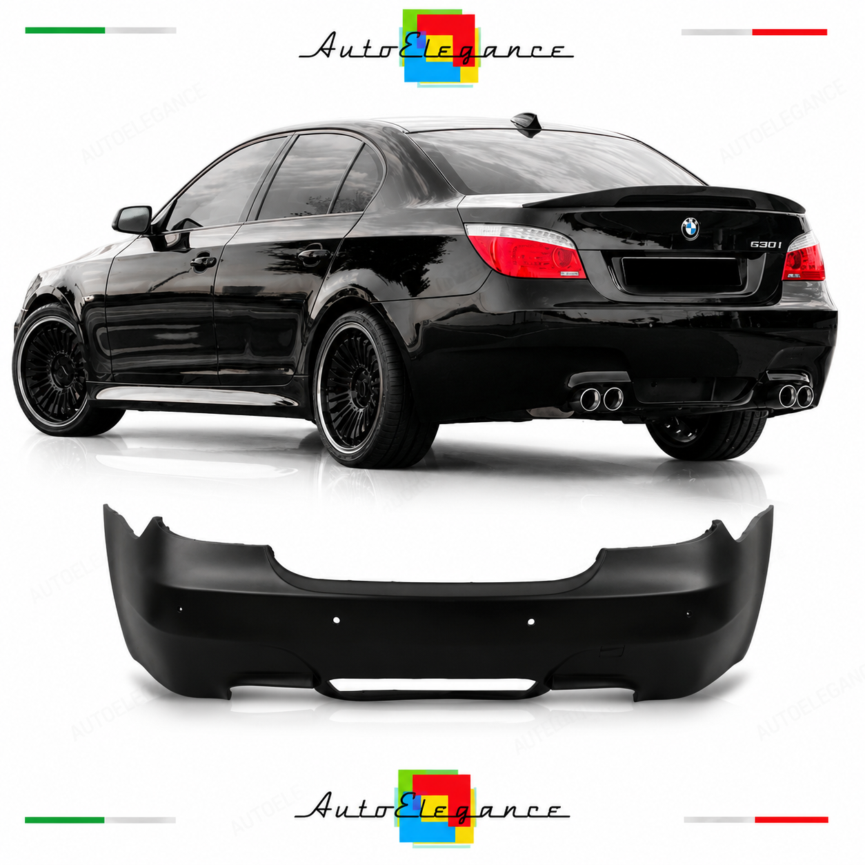 PARAURTI POSTERIORE BMW E60 LCI 07-10 LOOK M5 PDC