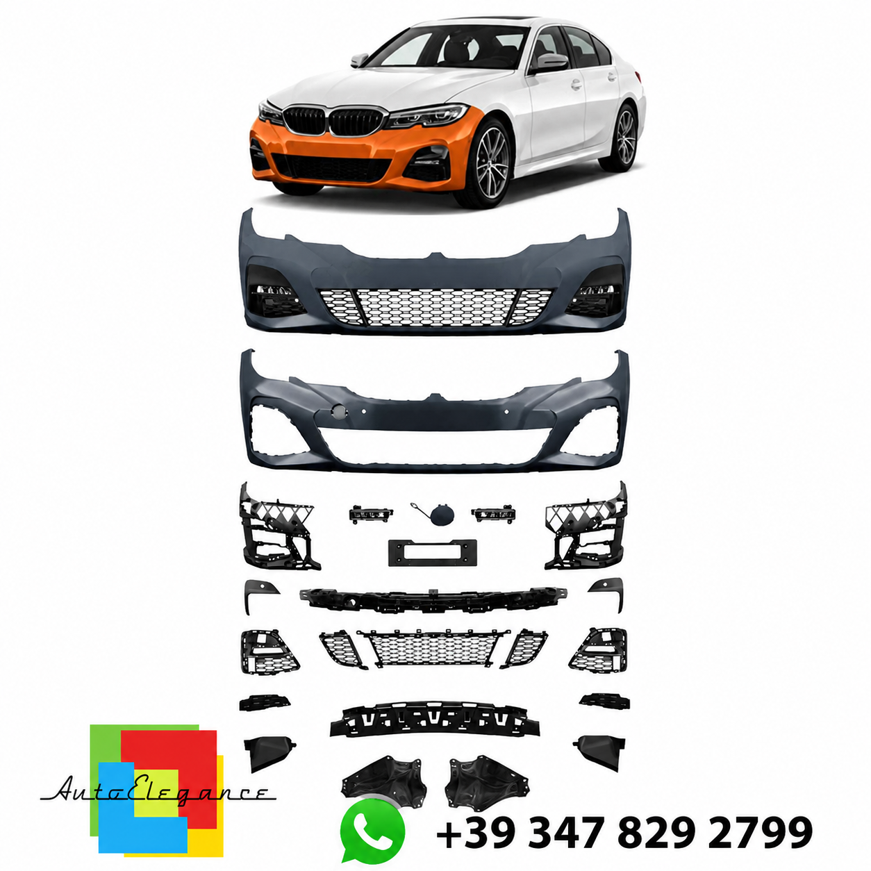 👉Paraurti Sportivo BMW 3 G20 G21 2019-2022 con fori PDC/Fendinebbia - Nuovo👈