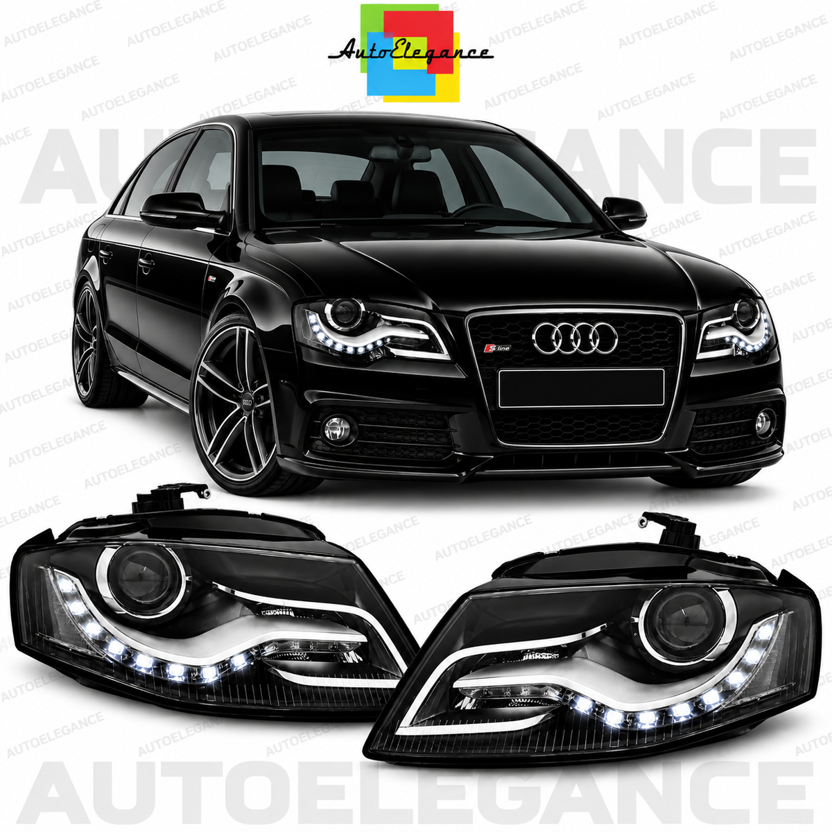 ART.10625 FARI ANTERIORI ADATTO PER AUDI A4 B8 04.08-11