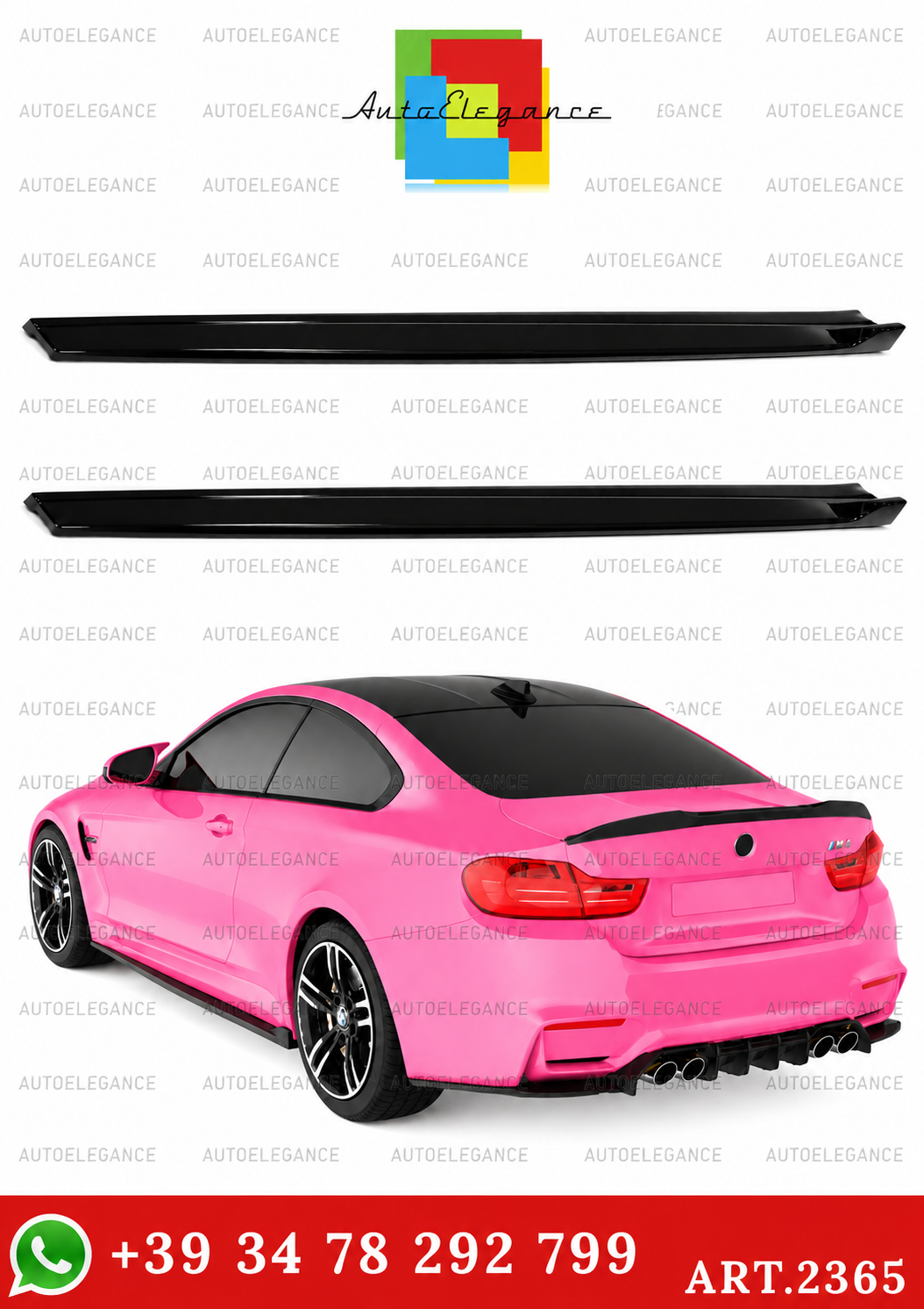 2365 ⭐Sotto Minigonne laterali adatte per BMW Serie 4 M4 F82 (2014–2021)⭐
