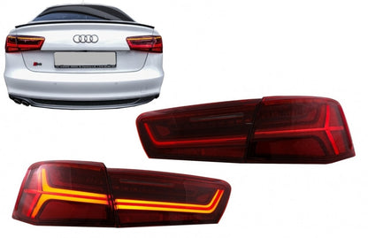 PROMO per A6 C7 4G (2011-2015) RS6 Paraurti anteriore + diffusore posteriore + fanali posteriori + splitter