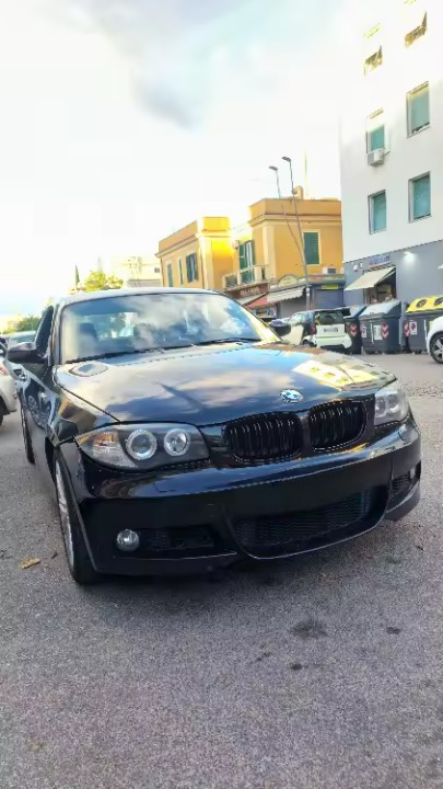 💫ART.8073 Griglia Anteriore Doppia Linea Per BMW Serie 1 08-13 Nero Lucido 💫
