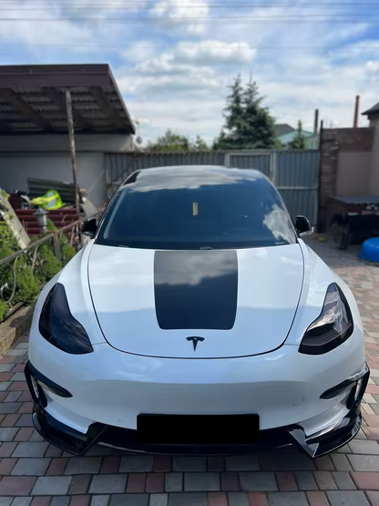 💫ART.8193 Splitter (3 pz) in Carbonio/Nero Per Tesla Modello 3 Y 2017-2023💫