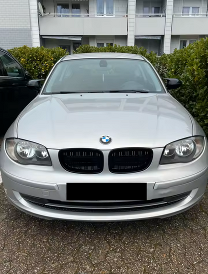 💫ART.8073 Griglia Anteriore Doppia Linea Per BMW Serie 1 08-13 Nero Lucido 💫