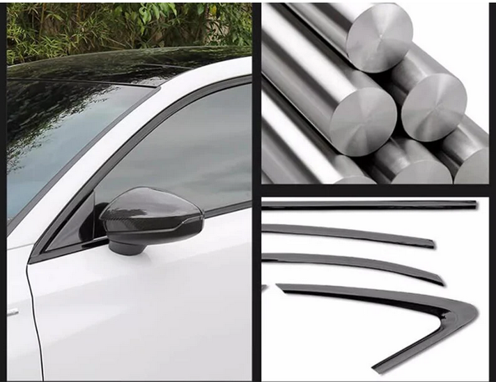 ART.4881 Cornici finestrini neri copertura adesiva window AUDI A4 17-24 Nero