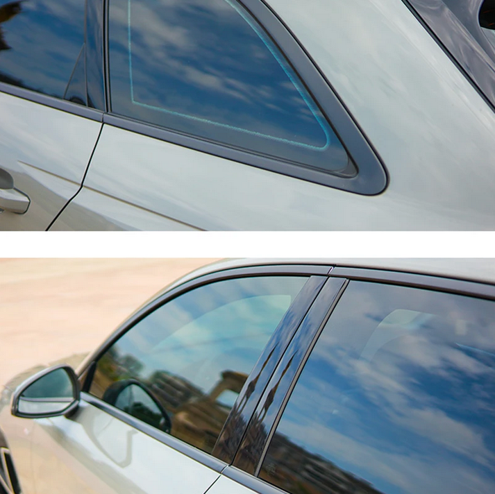 ART.4881 Cornici finestrini neri copertura adesiva window AUDI A4 17-24 Nero