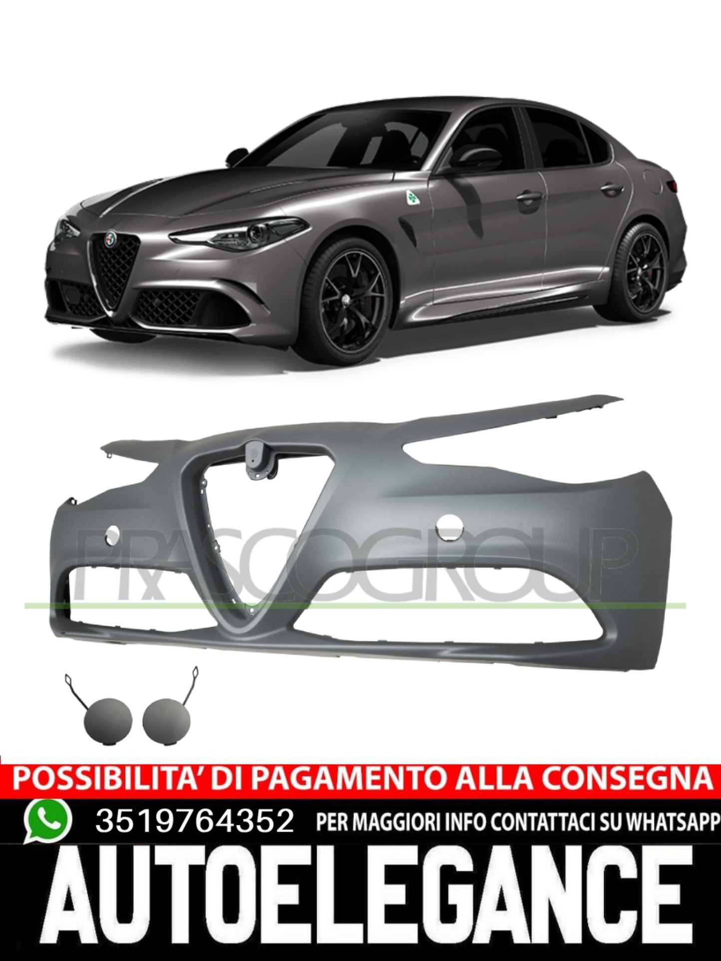 Paraurti Prasco Anteriore CON PRIMER per ALFA ROMEO GIULIA  50547915