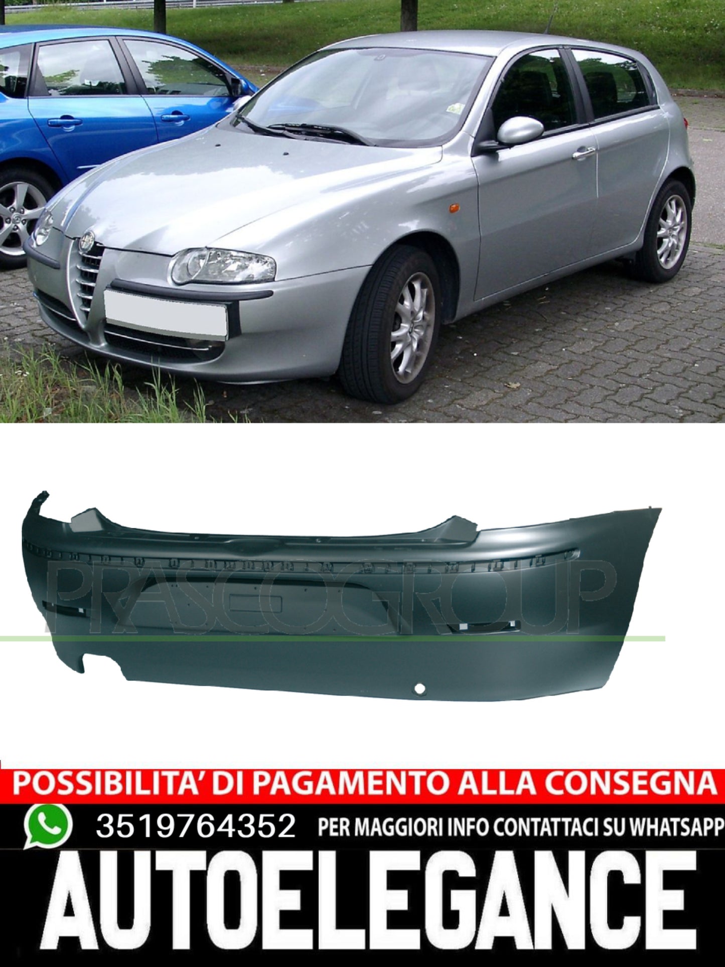 Paraurti Prasco Posteriore per ALFA ROMEO 147 CON PRIMER 735290445