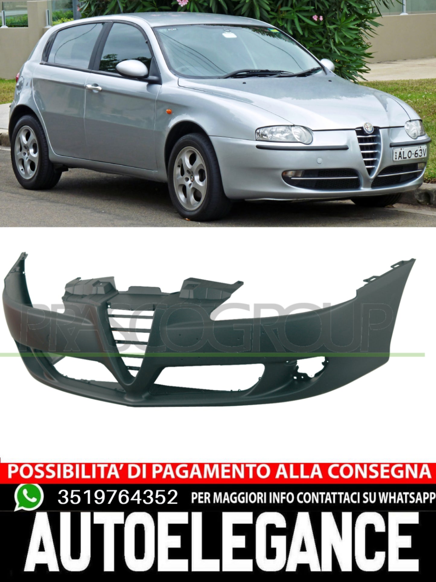 Paraurti Prasco Anteriore per ALFA ROMEO 147  CON PRIMER 71740976