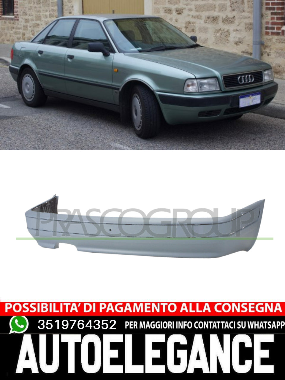 Paraurti Prasco Posteriore Per Audi 80  CON PRIMER 8A0807305AEGRU