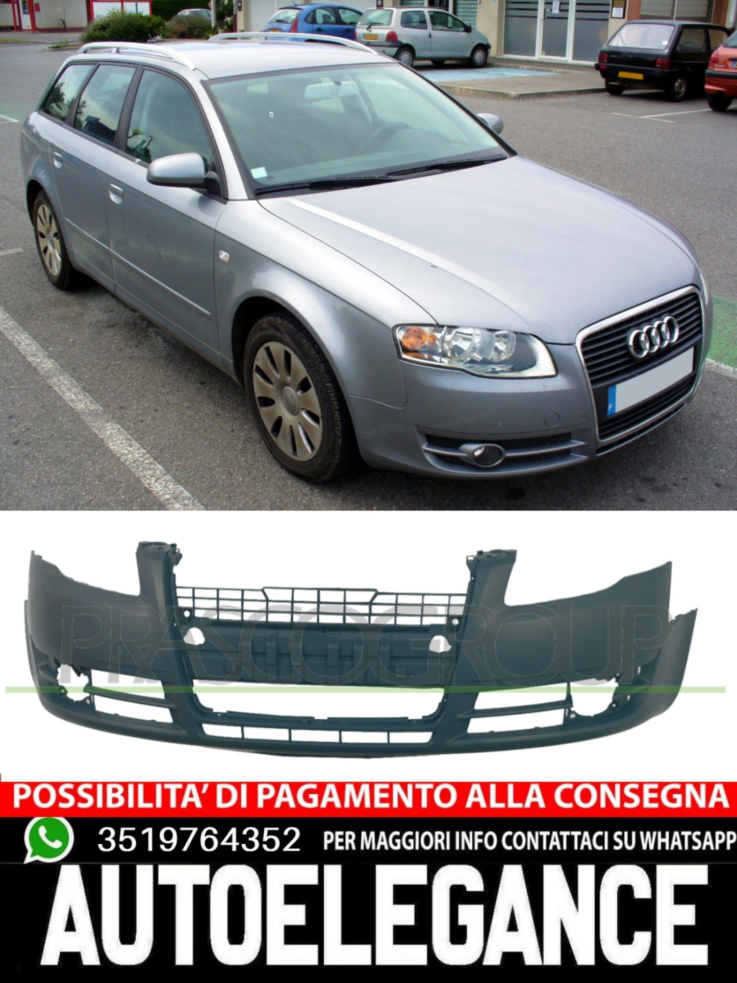 Paraurti Prasco Anteriore per AUDI A4 CON PRIMER 8E0807105GRU