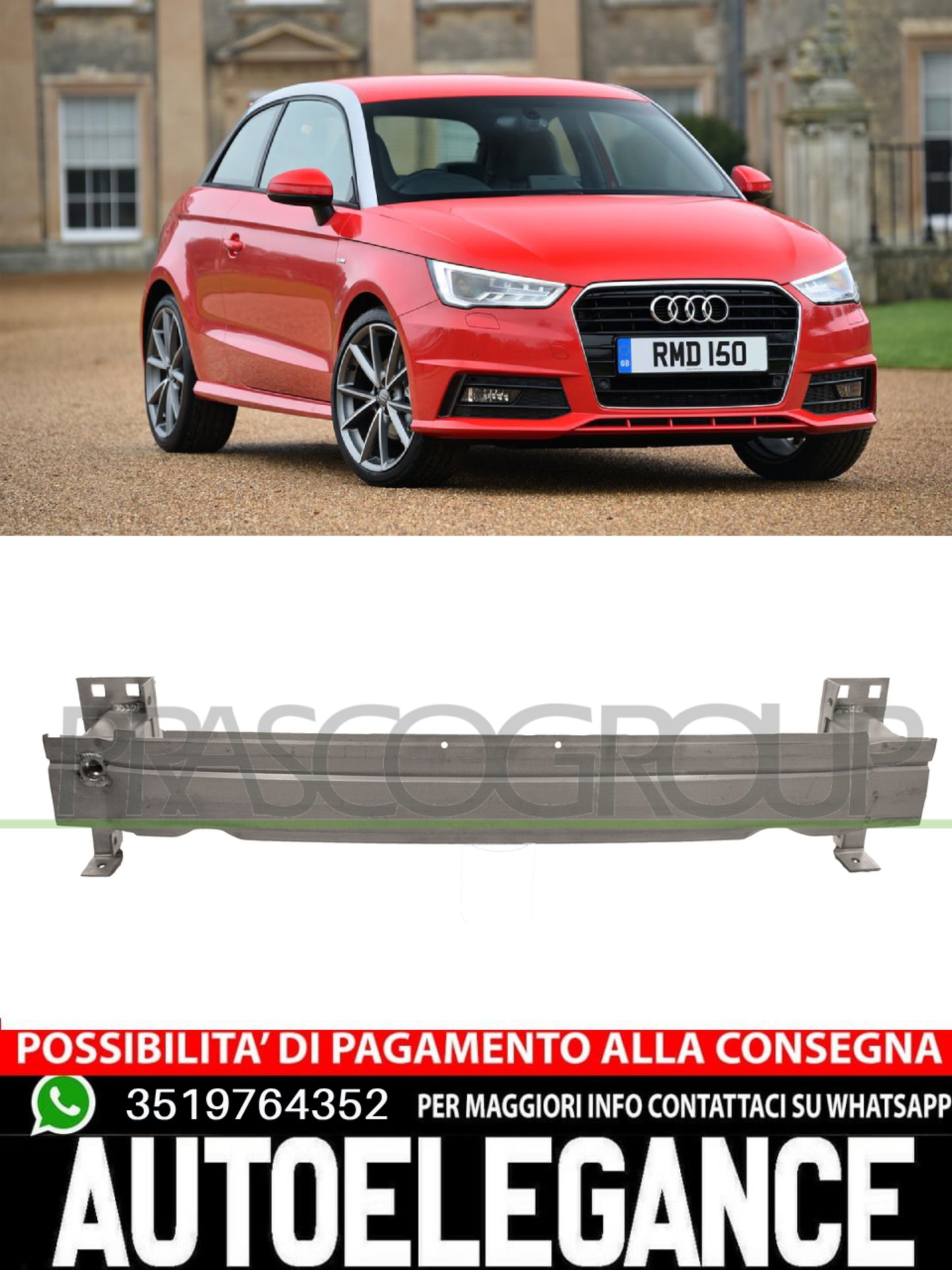 Supporto Paraurti ANTERIORE-ALLUMINIO Prasco per Audi A1  8X0807109C