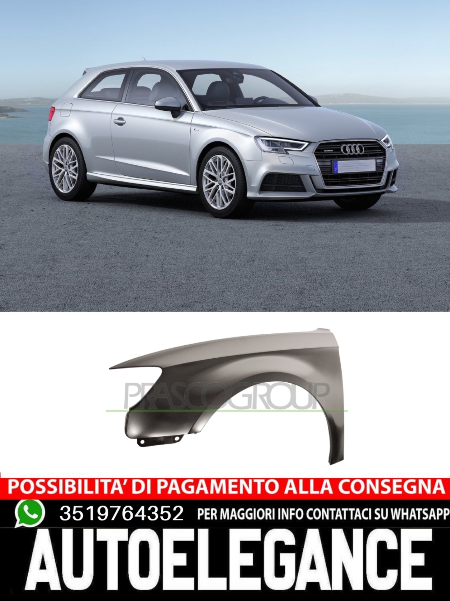 PARAURTI ANTERIORE CON PRIMER TRACCE PDC PER ALFA ROMEO 159 DAL 2005 AL 2011