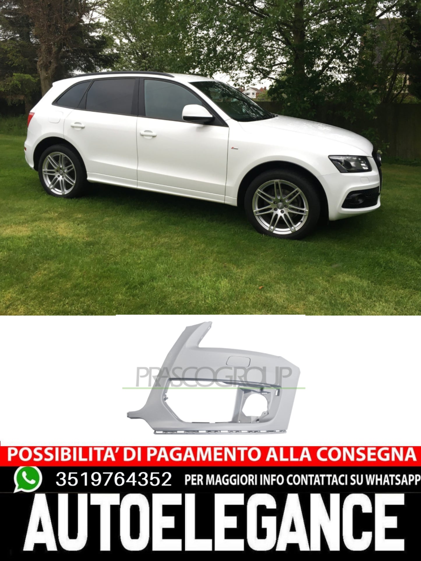 Cantonale sinistro paraurti ant con primer TRACCE PDC per Audi Q5 11/08-08/11