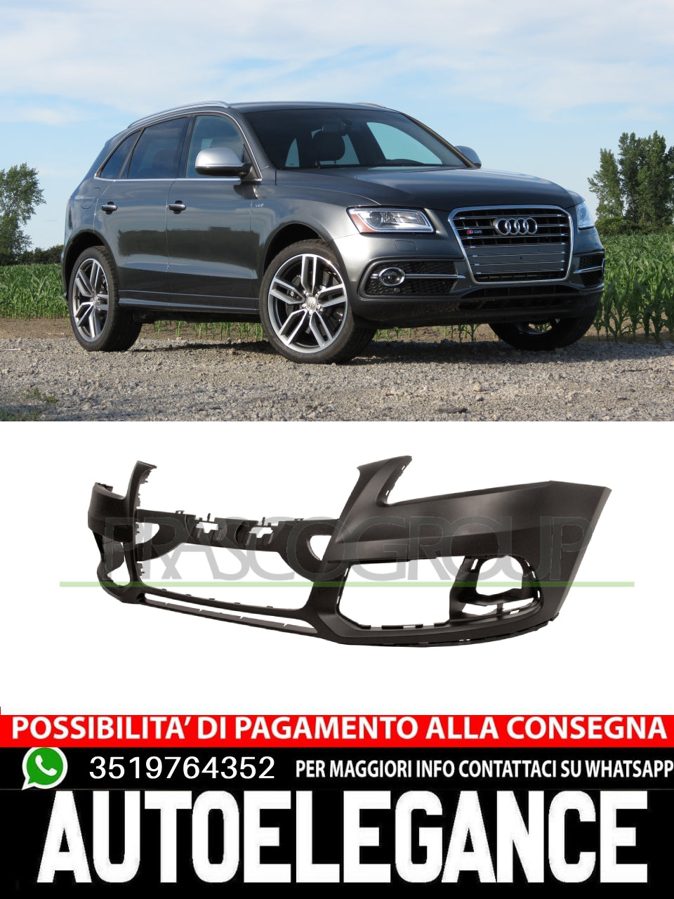 Paraurti Prasco Anteriore CON PRIMER TRACCE PDC E LAVAFARI Per Audi Q5