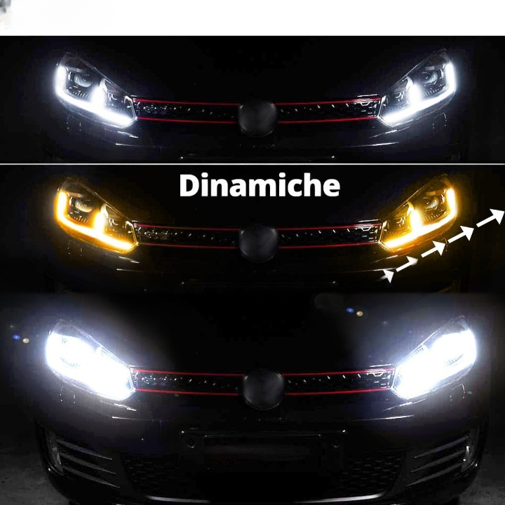 💕FARI  ANTERIORI  FUL LED VW Golf 6 TRASFORMAZIONE Luci in Golf 7 GTI 💕