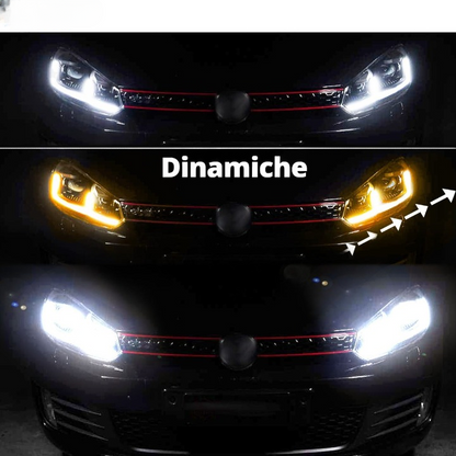 💕FARI  ANTERIORI  FUL LED VW Golf 6 TRASFORMAZIONE Luci in Golf 7 GTI 💕