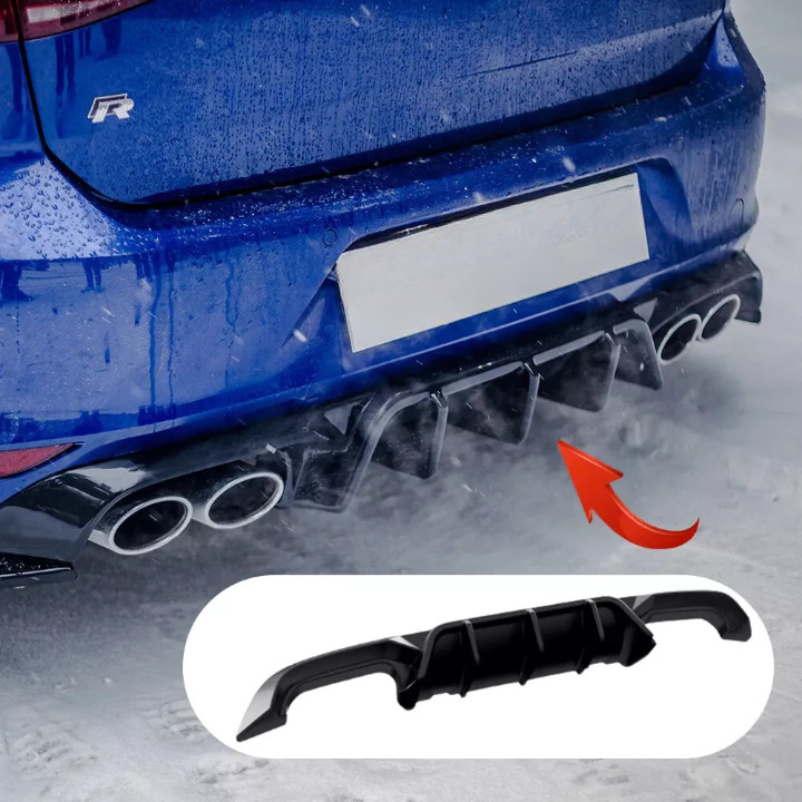 ⭐Diffusore grembiule posteriore compatibile con VW Golf Mk7 R 2013-2016 nero l ⭐