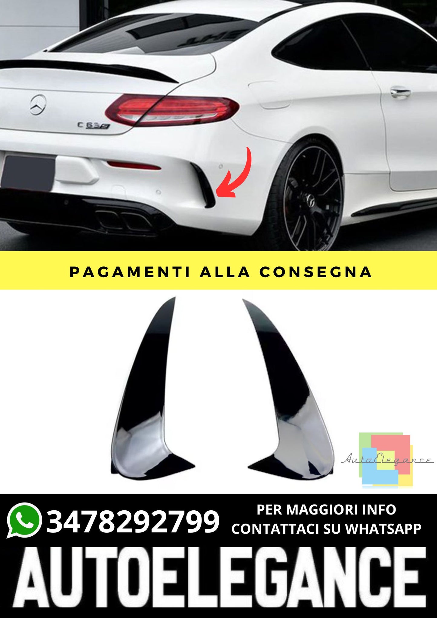 Vent Flaps adatto per Mercedes C-Class W205 2015-2021