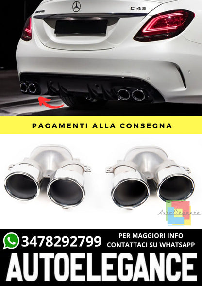 Terminali di Scarico adatto per Mercedes C-Class W205 GLC X253, C253
