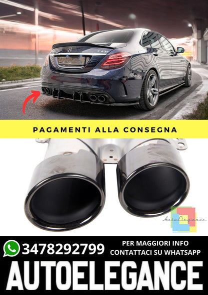 Terminali di Scarico adatto per Mercedes C-Class W205 GLC X253, C253