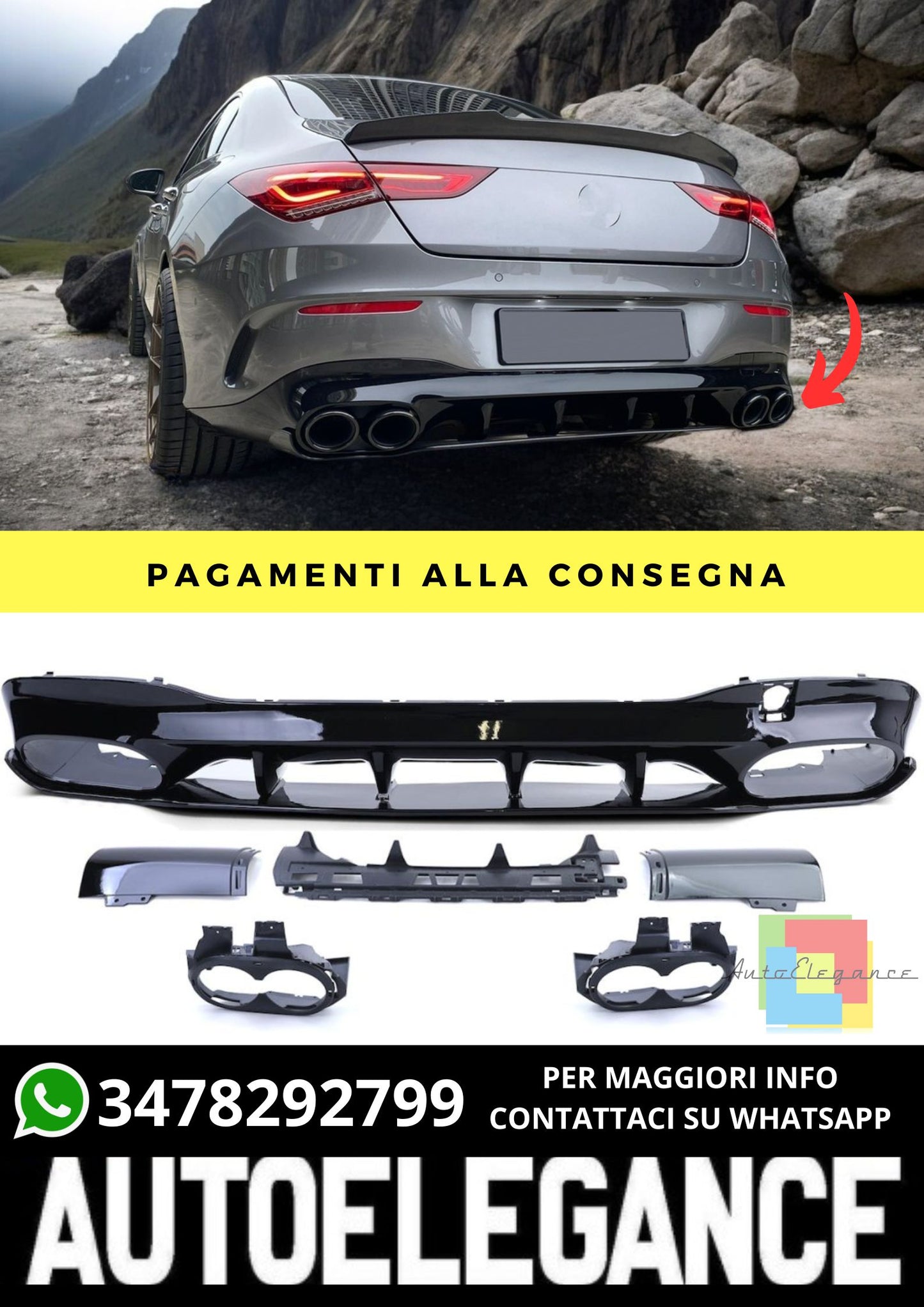 Diffusore adatto per Mercedes CLA C118 2019+