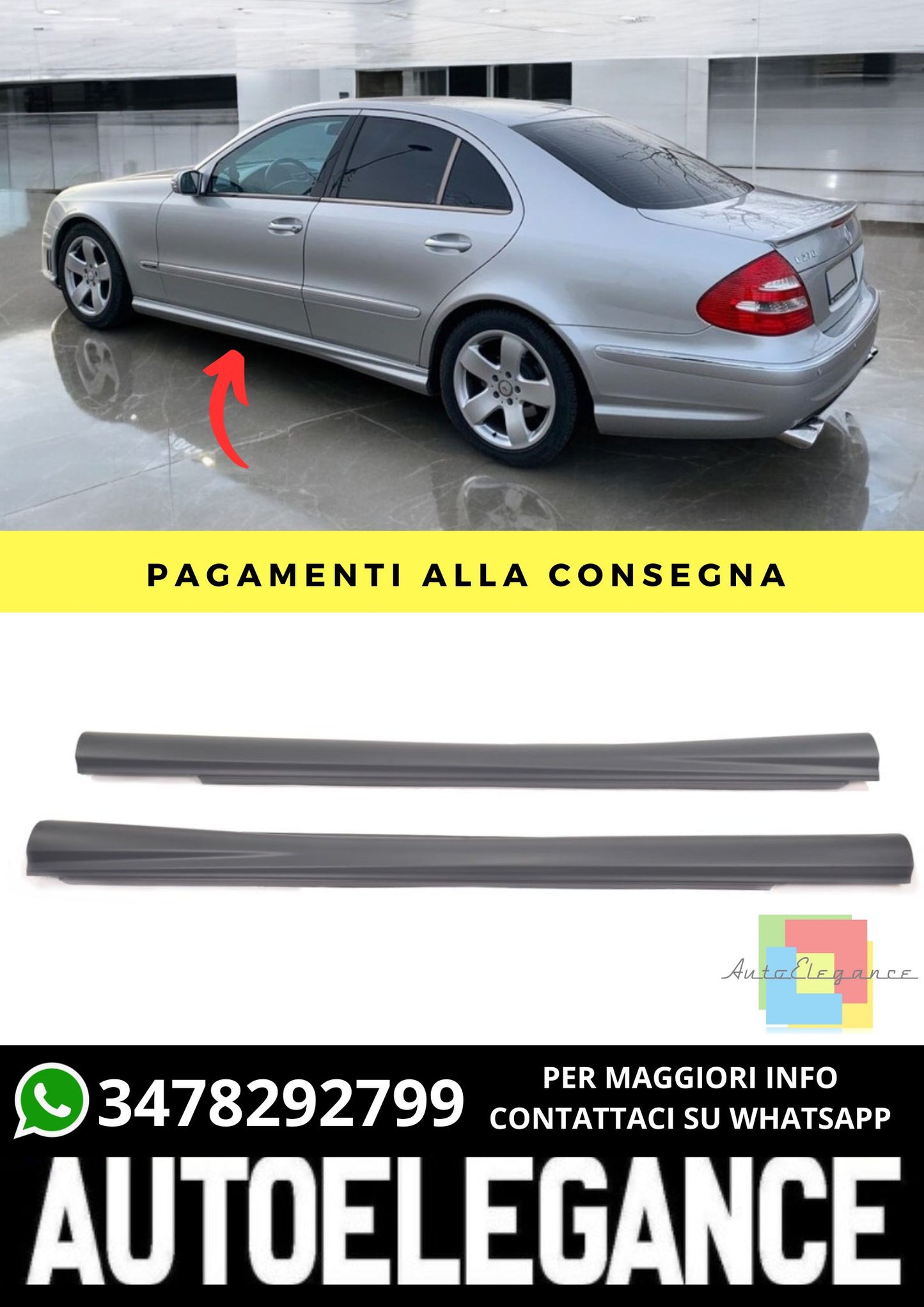 Minigone adatto per Mercedes E-Class W211 Sedan Estate 2002-2009